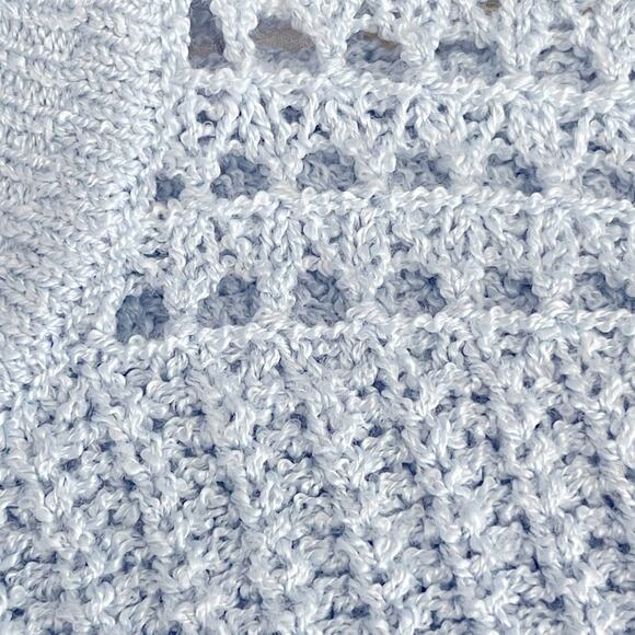 Griege Powder Blue Short Sleeve Knit Capsule Sweater S - Picture 5 of 8